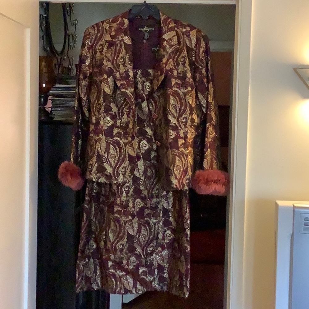 Collections Gorgeous 2-pc.  Burgundy Gold Dress